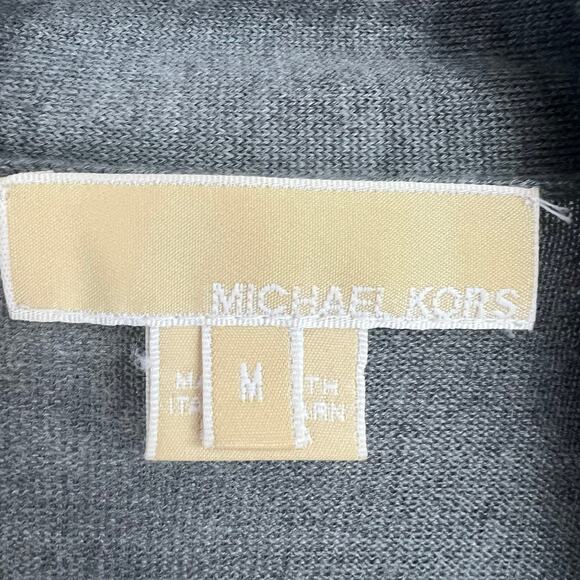 Michael Kors Italian Cashmer Silk Cardigan Sweater Women's M Gray - Picture 4 of 7